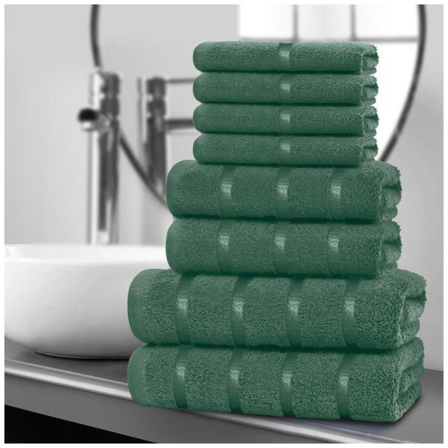 10pcscEgyptian Cotton Towel Set | Quick-Drying & Highly Absorbent | Includes 4 Face, 2 Hand, 2 Bath Towels | Sophisticated Boston Design | 15 Elegant Colours | Machine Washable